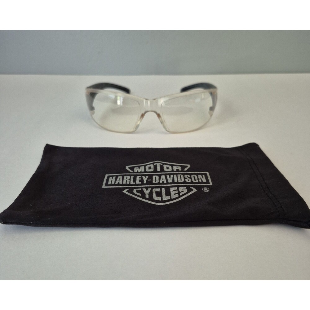 Harley Davidson Clear Safety Eye Glasses w/ Logo Microfiber Storage Pouch